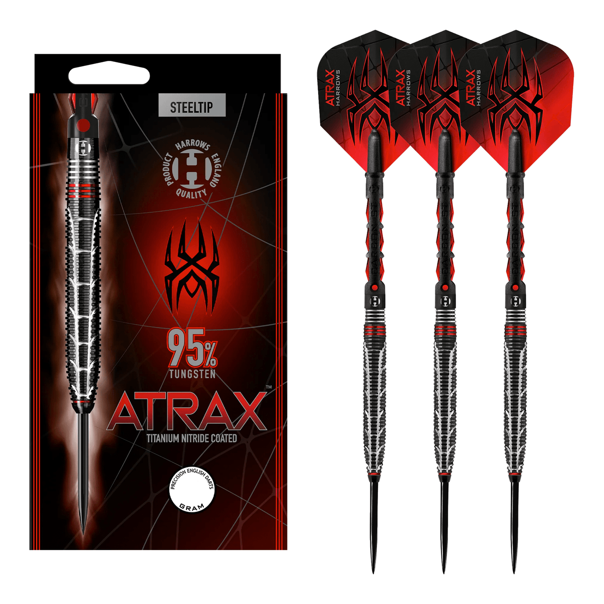 Buy Harrows Atrax 95 Tungsten Steel Tip Darts from Darts Online