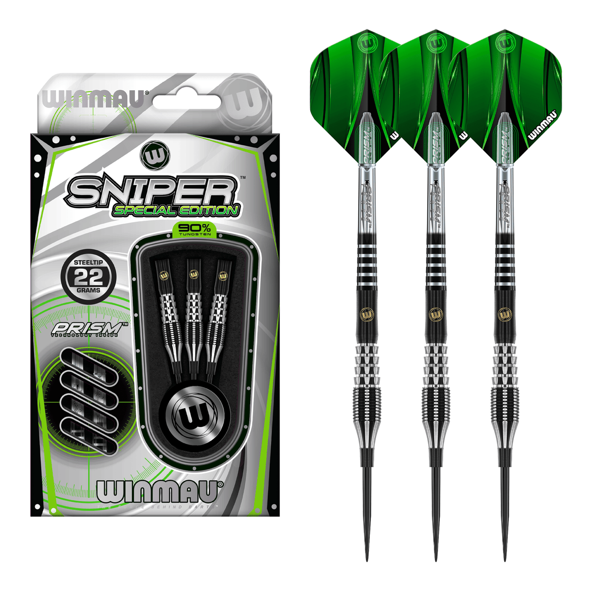 WINMAU Sniper 25g Dart-Set - Professionelle Wolfram-Darts Mit Flights & Schäften
