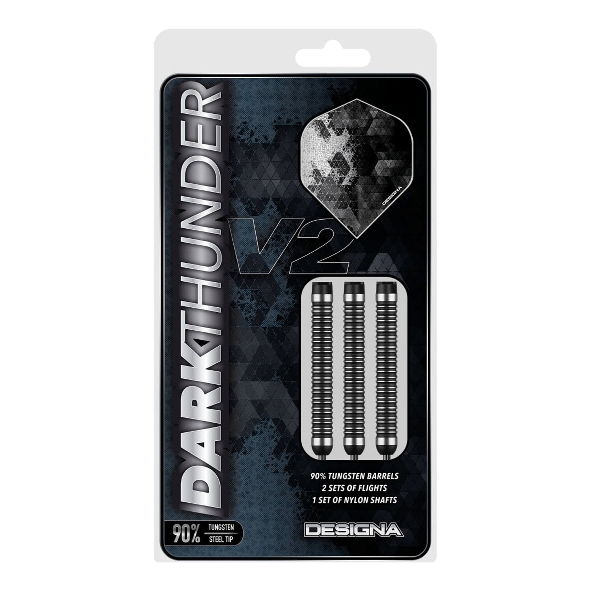 Designa Dark Thunder V2 Steel Tip Darts - 90% Tungsten - 20 Grams Darts