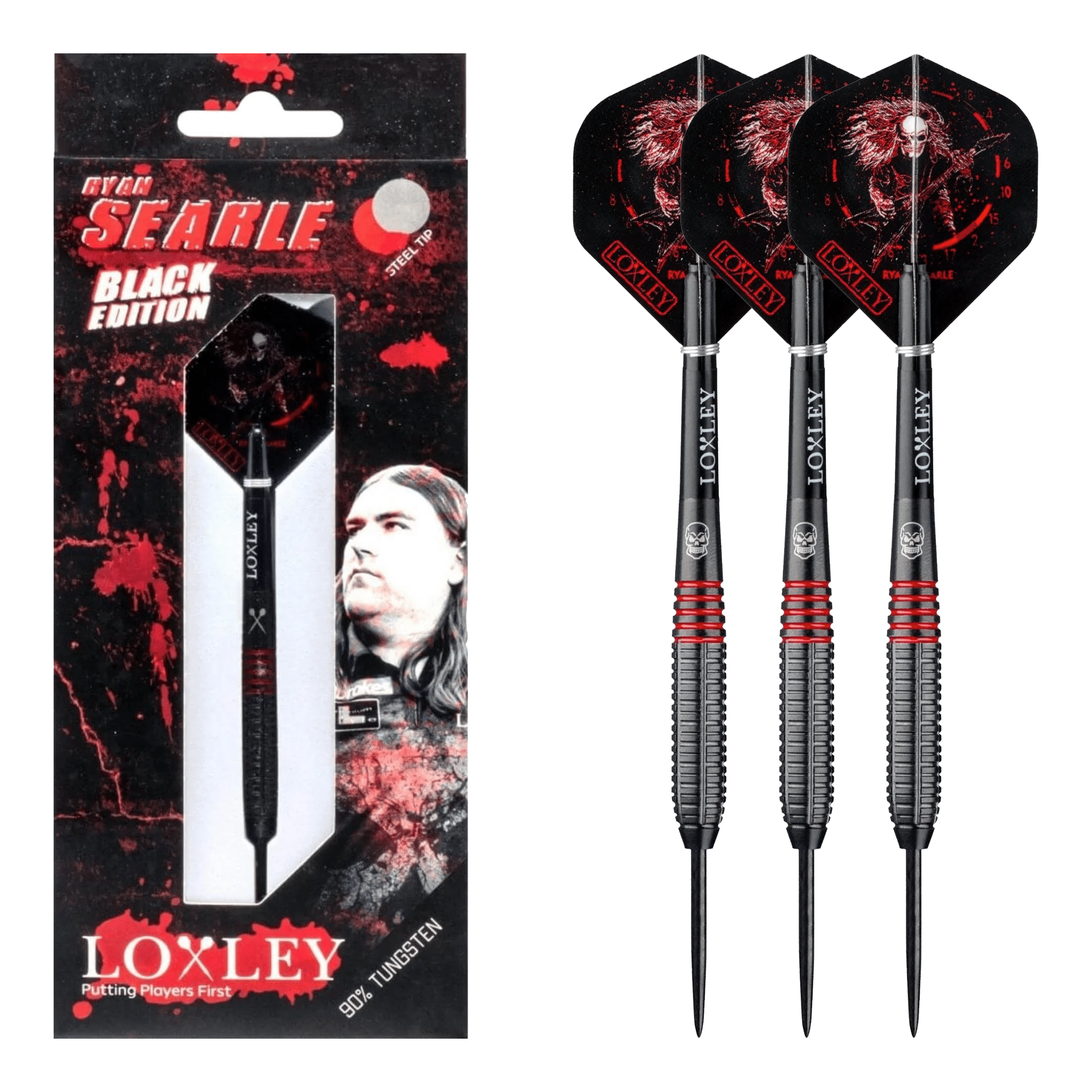 Buy Loxley Ryan Searle Black Edition 90 Tungsten Steel Tip Darts from