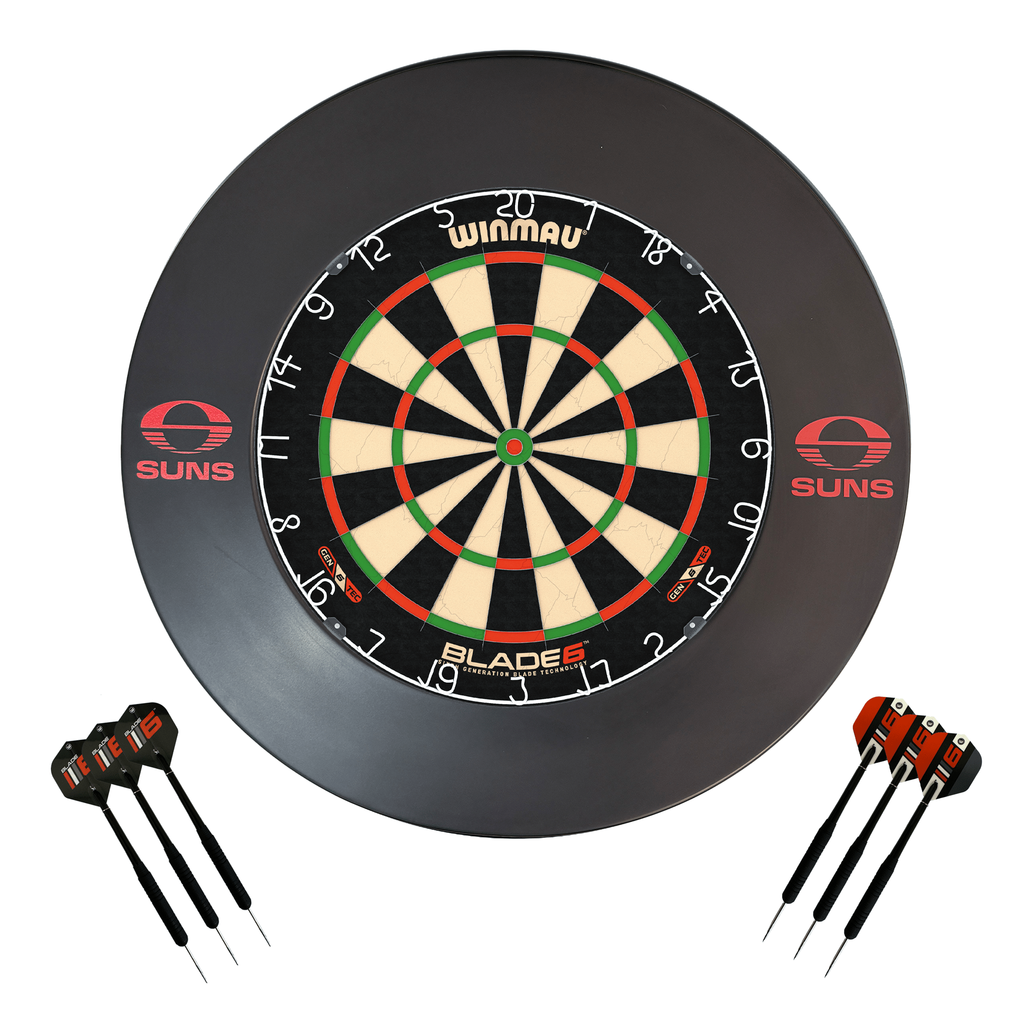 AFL Blade 6 Dartboard, Official AFL Surround & Darts - Complete Darts Set Blade 6 / Gold Coast Suns Boards