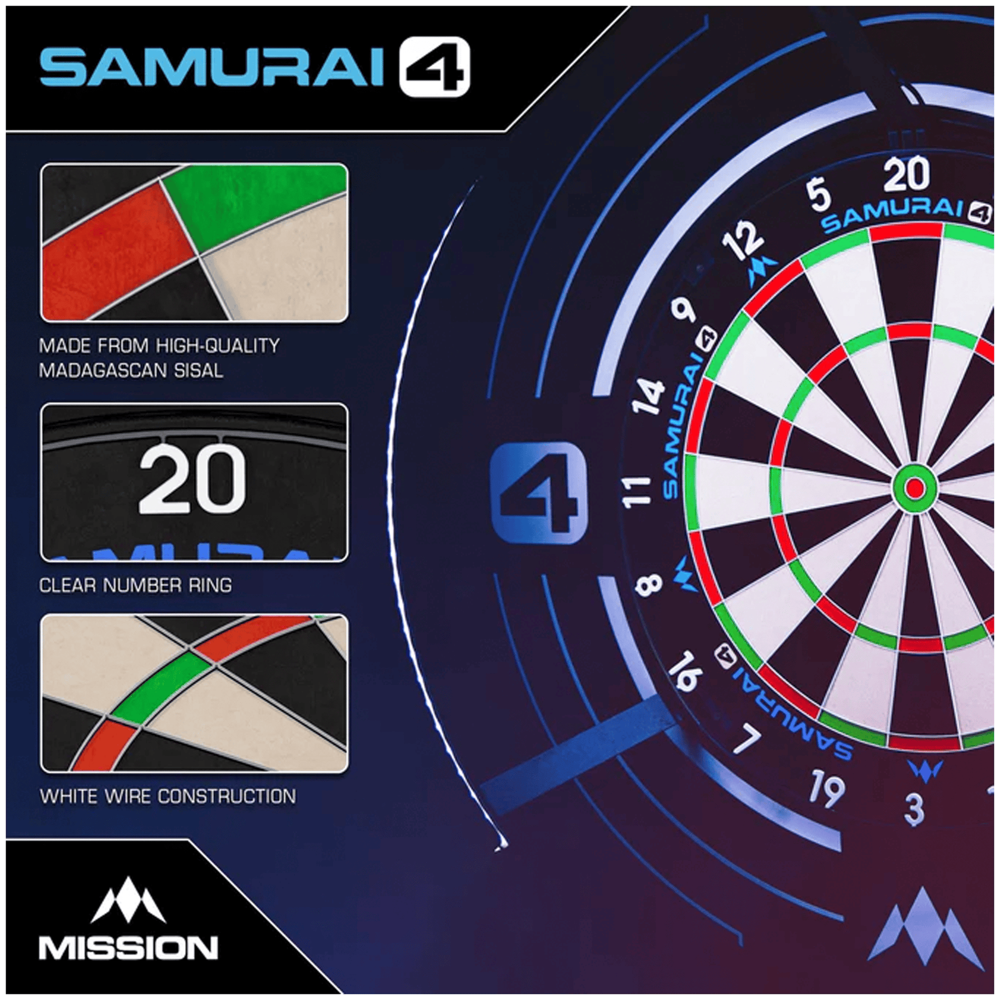 Darts Online Samurai 4 Dartboard & Surround Bundle product
