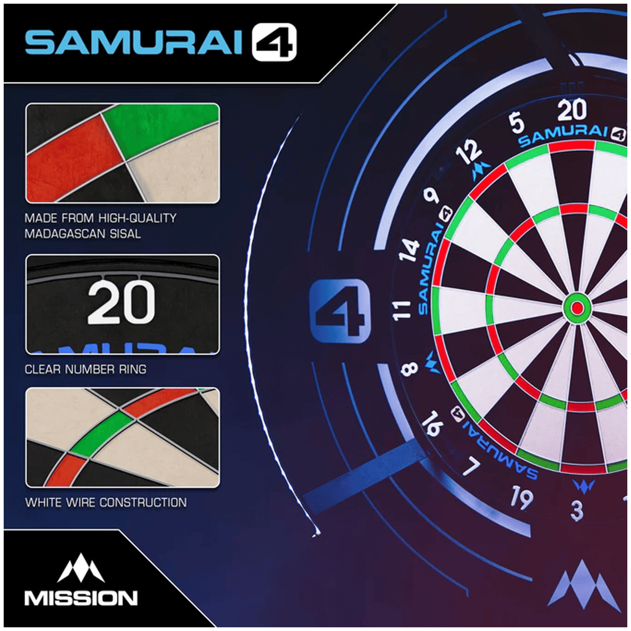 Darts Online Samurai 4 Dartboard & Surround Bundle product