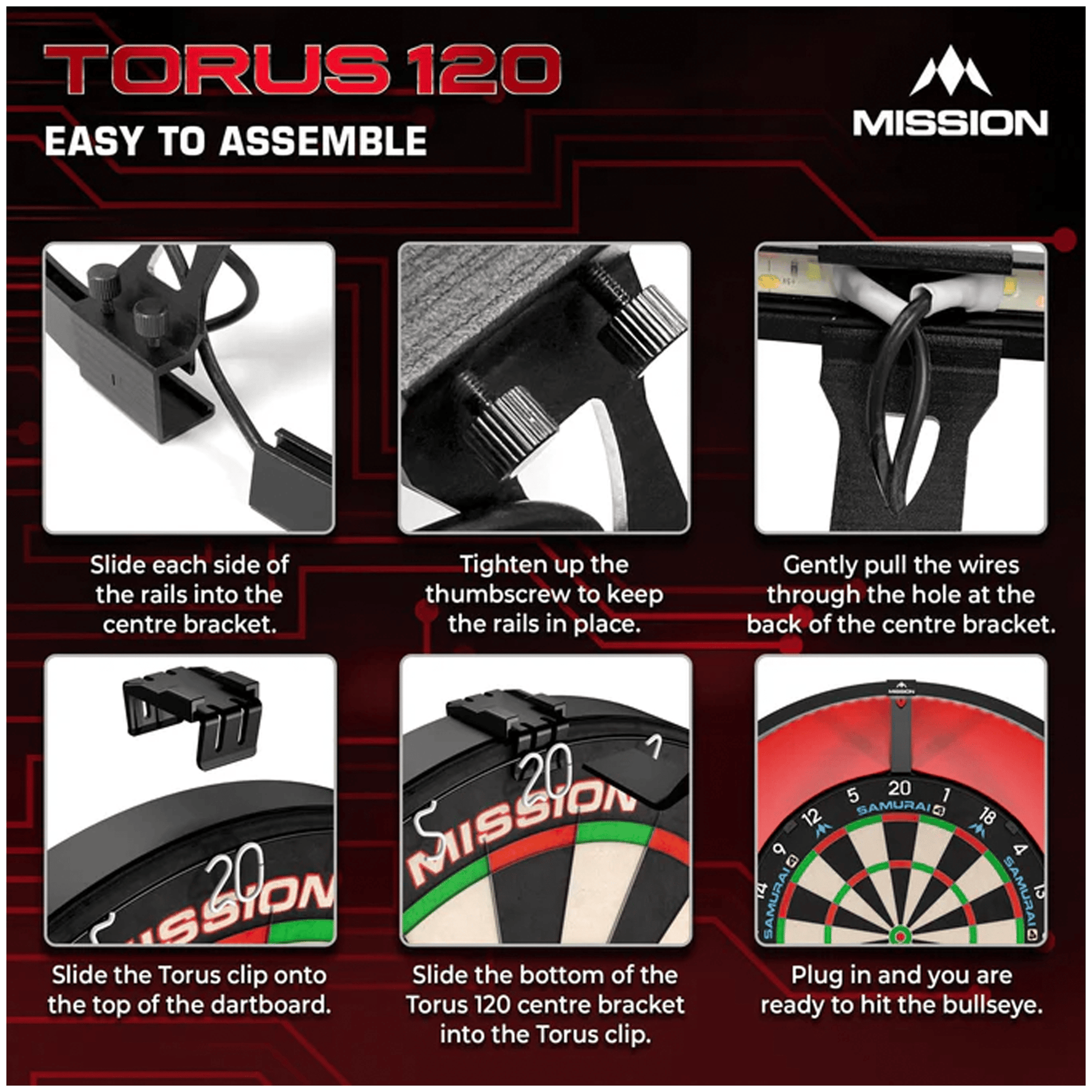 dartsonlinecomau Samurai 4 Dartboard, Surround & Torus 100 Light Bundle product