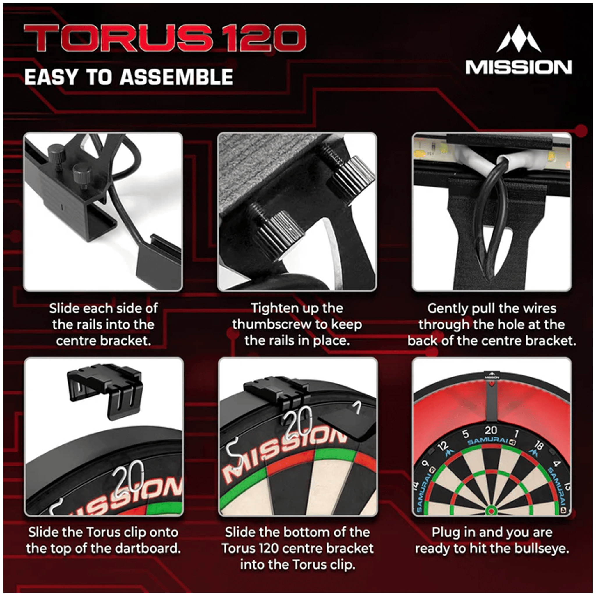 dartsonlinecomau Samurai 4 Dartboard, Surround & Torus 100 Light Bundle product