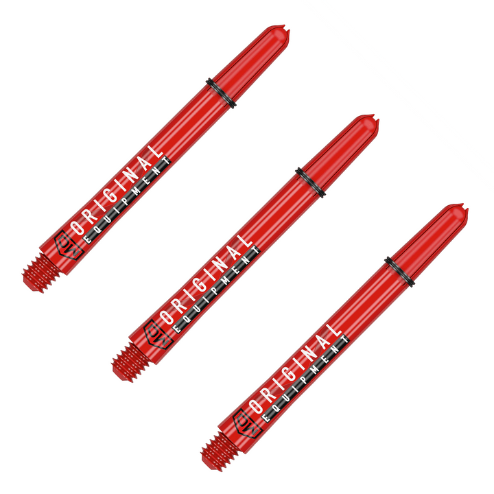 DW Clinch Multi Pack - Nylon Dart Shafts (3 Sets) Medium (48mm) / Red Flights & Shafts