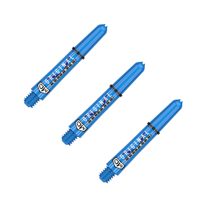 DW Clinch Multi Pack - Nylon Dart Shafts (3 Sets) Short (34mm) / Blue Flights & Shafts