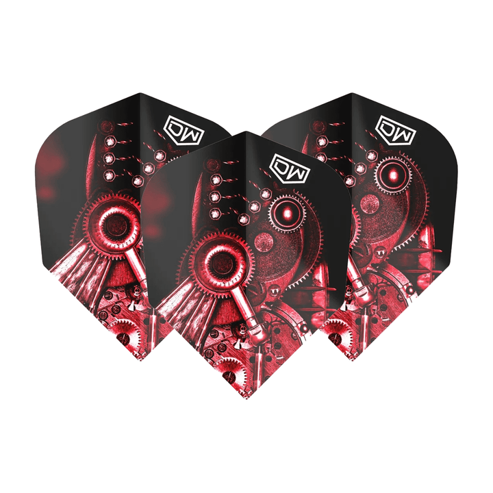 DW Piranha Razor Multi Pack - Dart Flights (3 Sets) No. 6 / Red Flights & Shafts