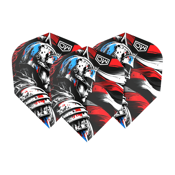 DW Regulator Multi Pack - Dart Flights (3 Sets) No. 6 / Red Flights & Shafts