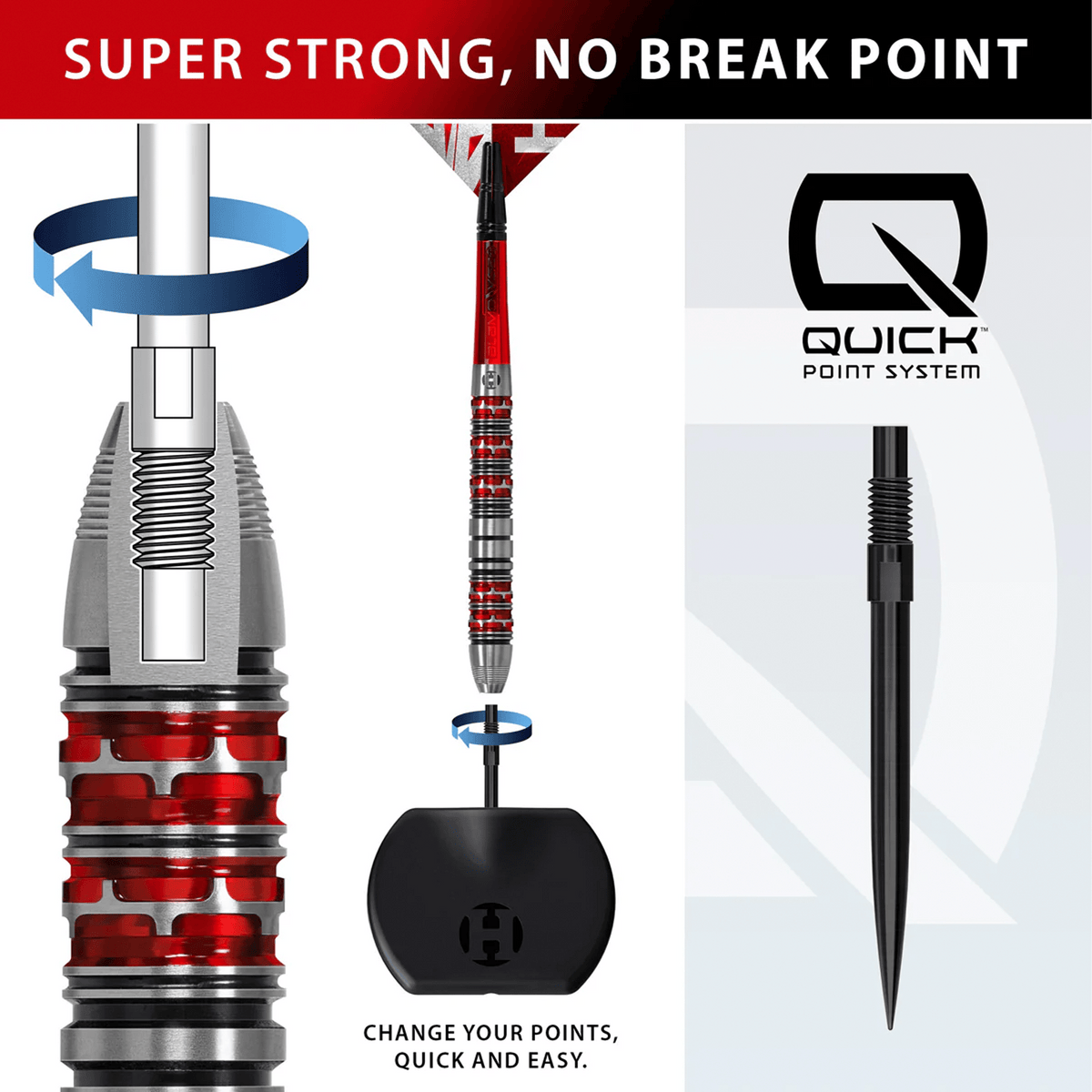 Harrows Damon Heta Series 3 Quick Point - 90% Tungsten Steel Tip Darts Darts