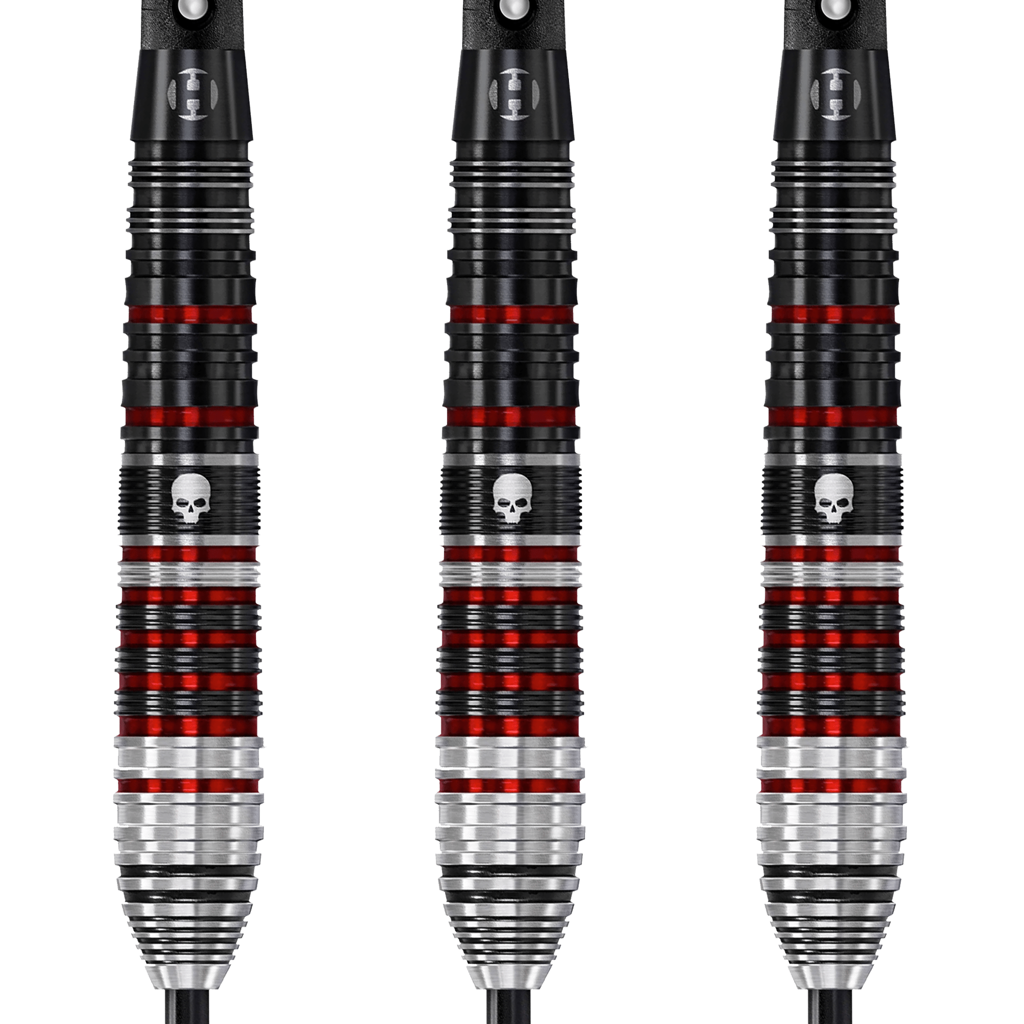 Harrows Caliber 90% Tungsten Steel Tip Darts Set I 21g tot 30g I Enorme 16-delige bundel met reserveschachten, Prime Flights & reisetui zwart (26G