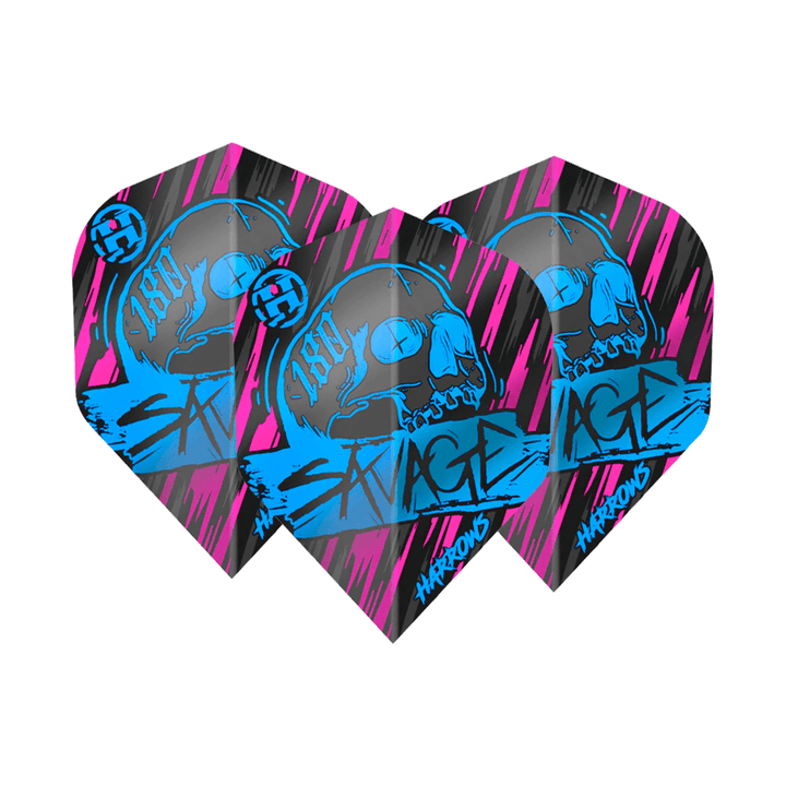 Harrows Savage - Dart Flights No. 2 / Aqua / Pink Flights