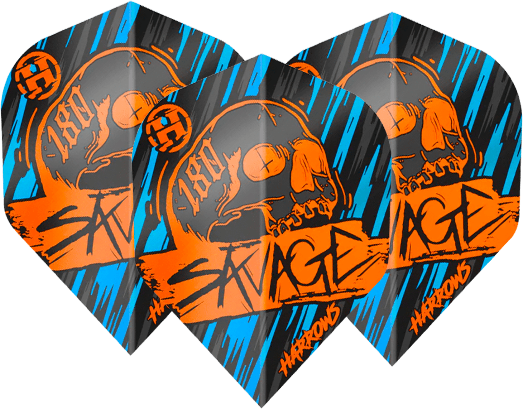 Harrows Savage - Dart Flights No. 2 / Orange / Blue Flights