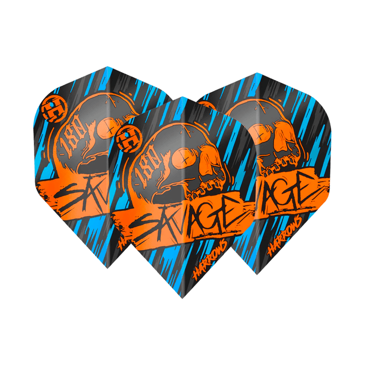 Harrows Savage - Dart Flights No. 2 / Orange / Blue Flights & Shafts