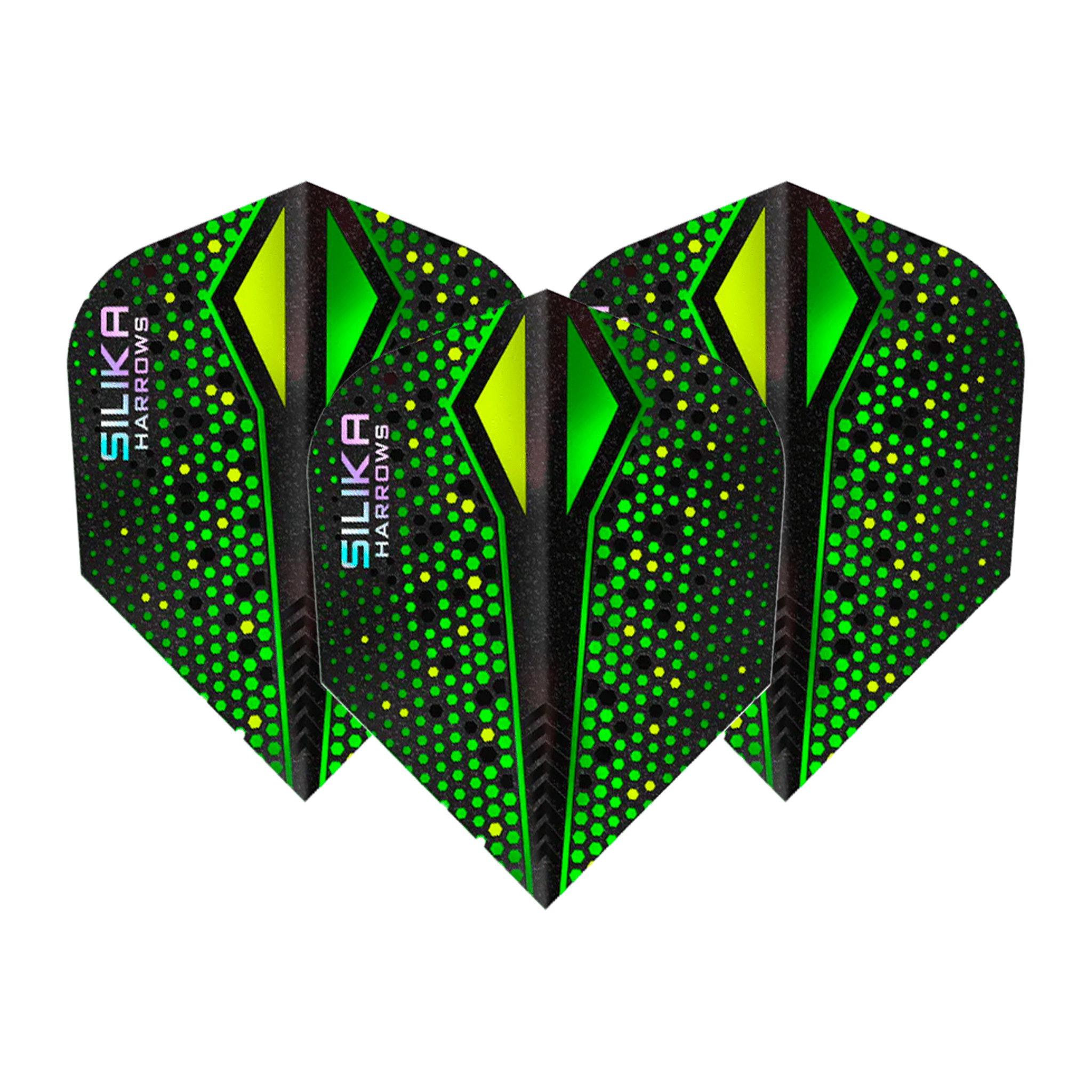 Harrows Silika Colourshift X - Dart Flights No. 6 / Green Flights