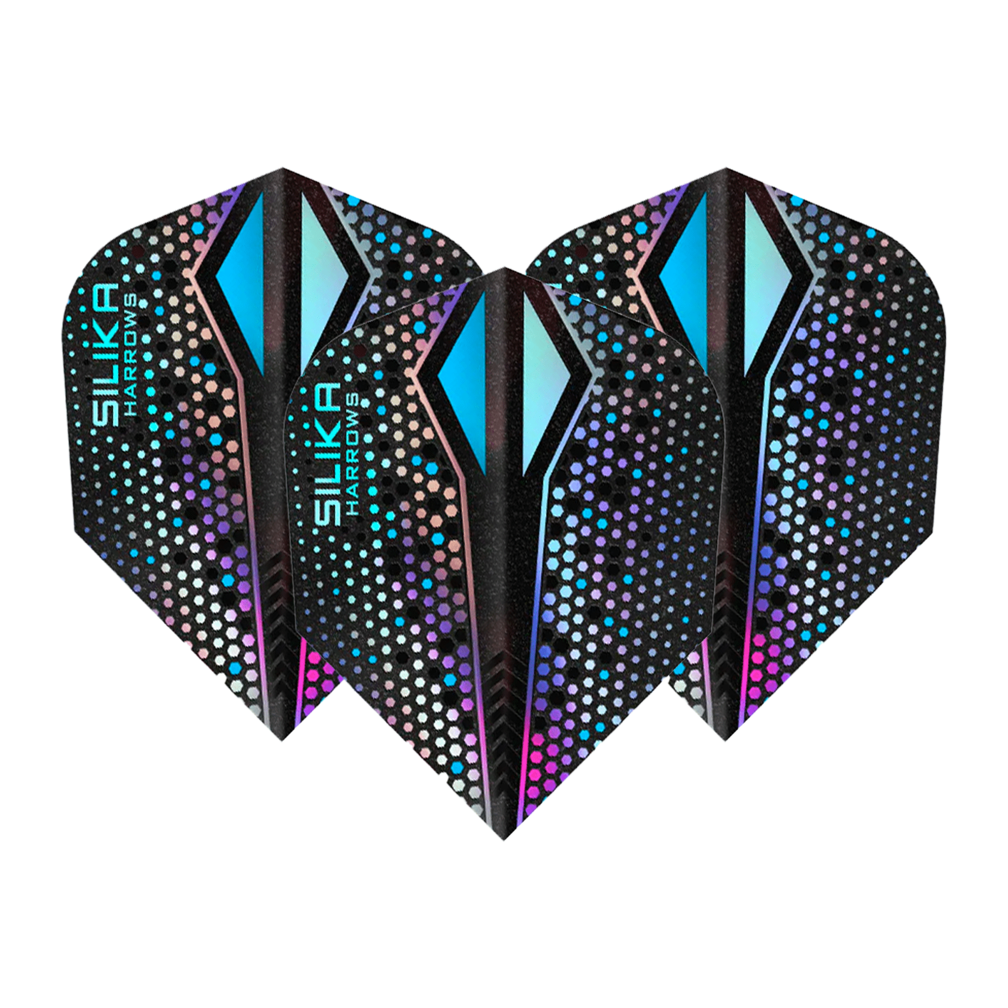 Harrows Silika Colourshift X - Dart Flights No. 6 / Silver Flights