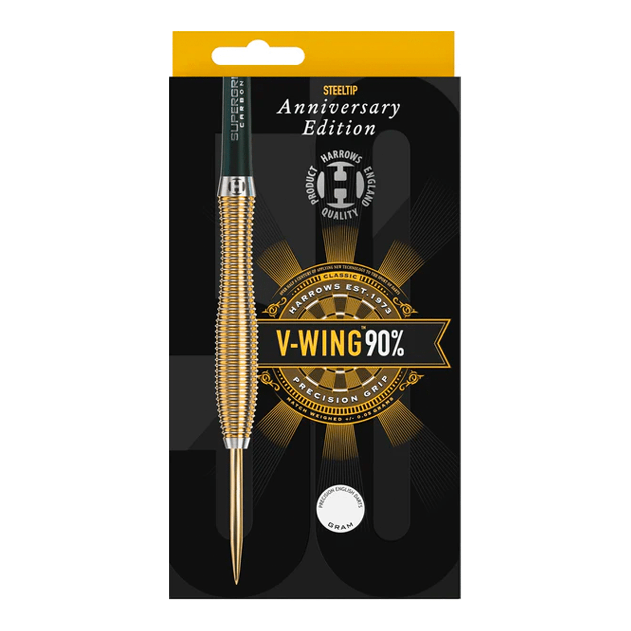 Harrows V-Wing Gold Titanium Anniversary Edition - 90% Tungsten  Steel Tip Darts Darts