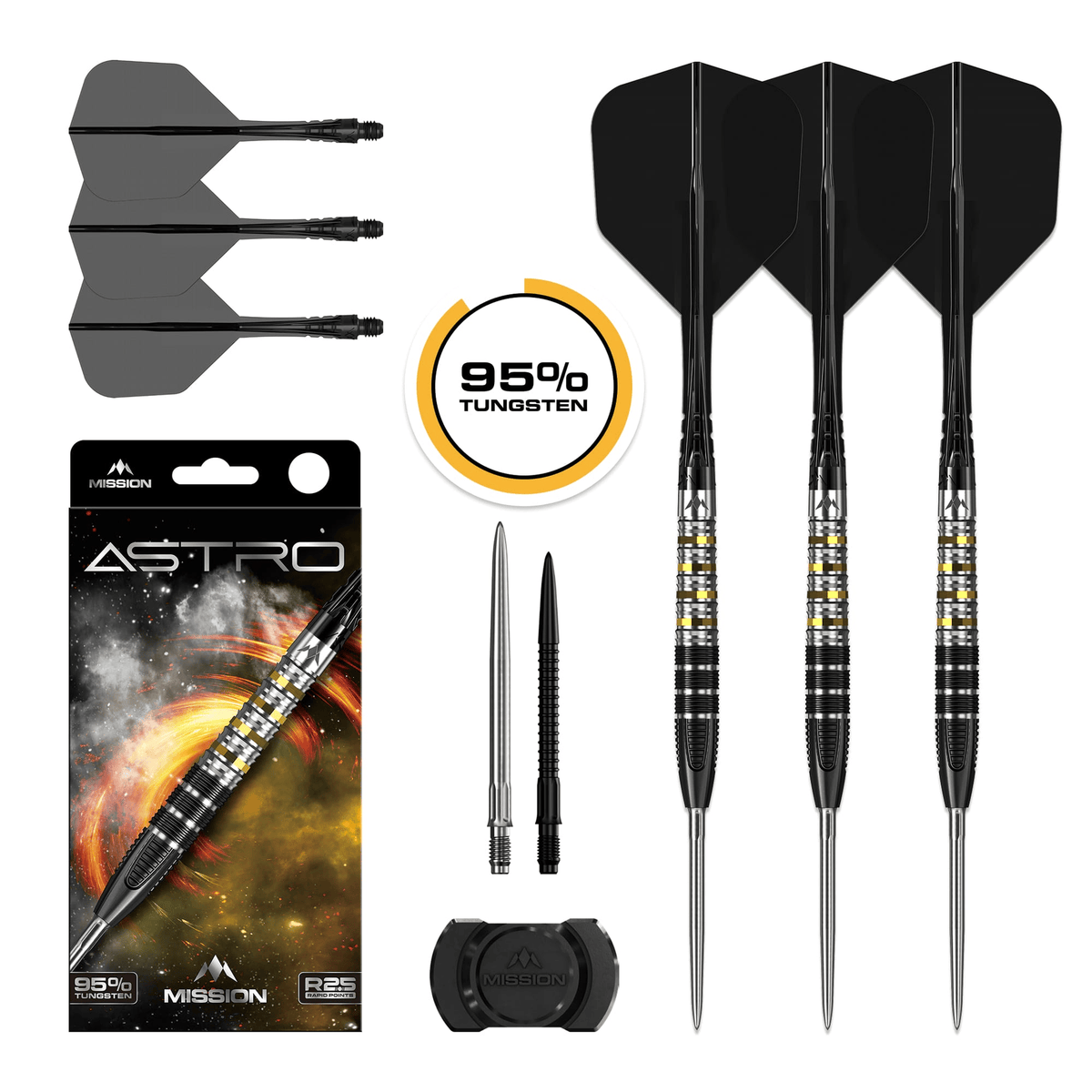 Mission Astro R2.5 Rapid Point - 95% Tungsten Steel Tip Darts Darts