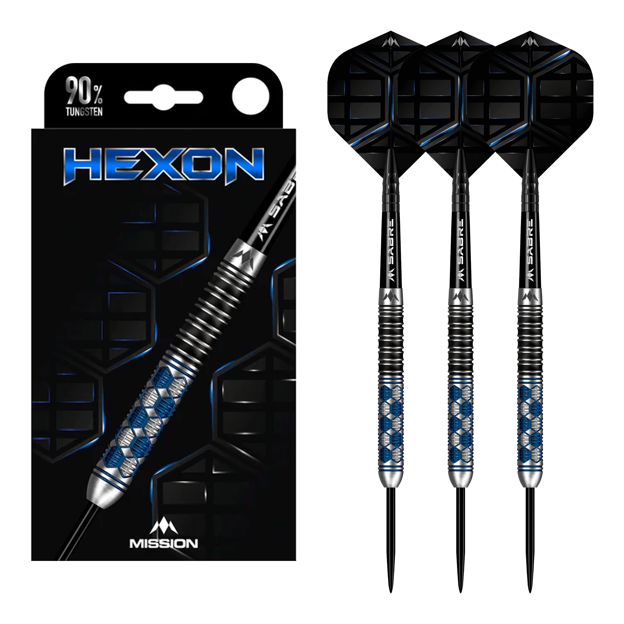 Mission Hexon - 90% Tungsten Steel Tip Darts 21 Grams Darts