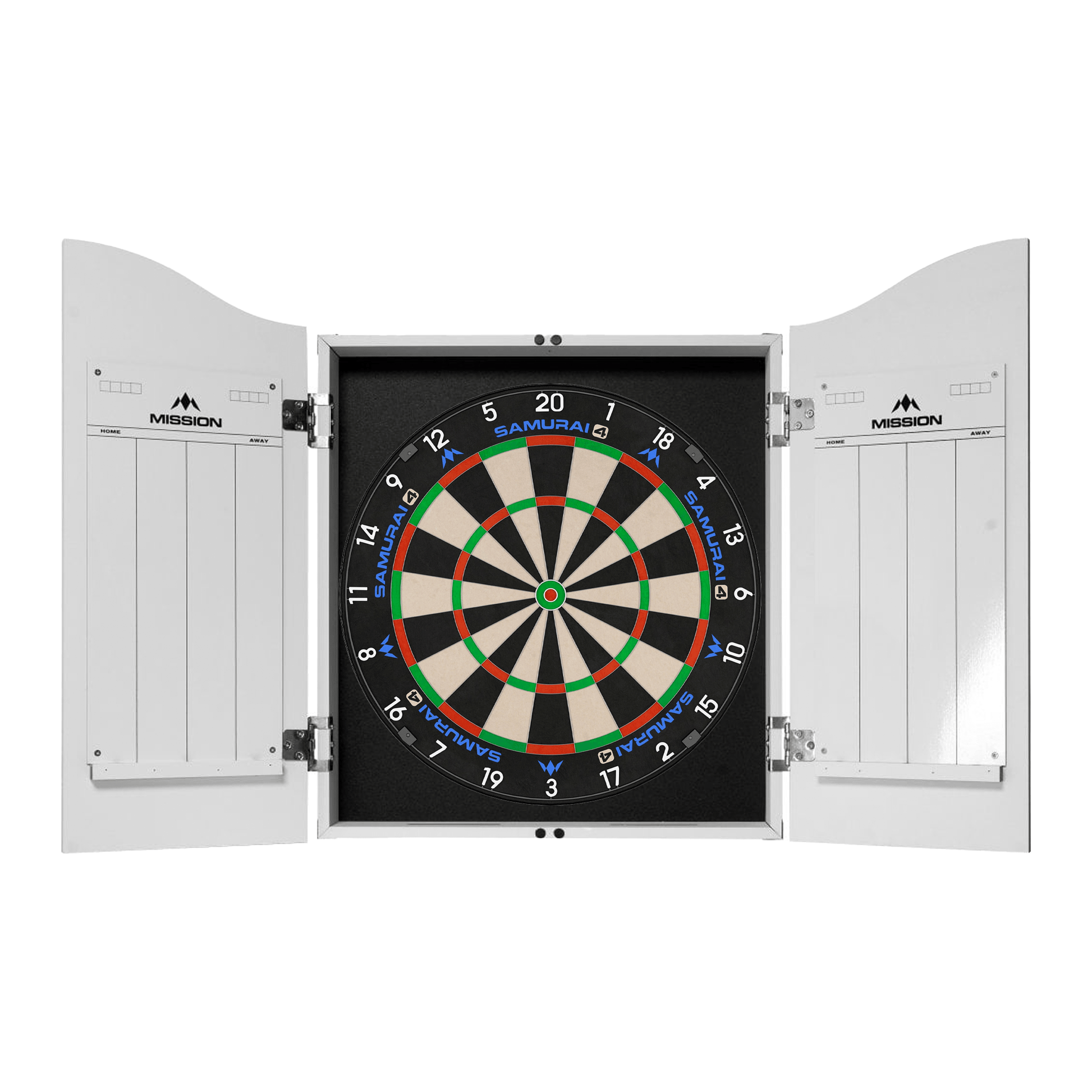 Mission Samurai 4 Dartboard & Cabinet Bundle Boards