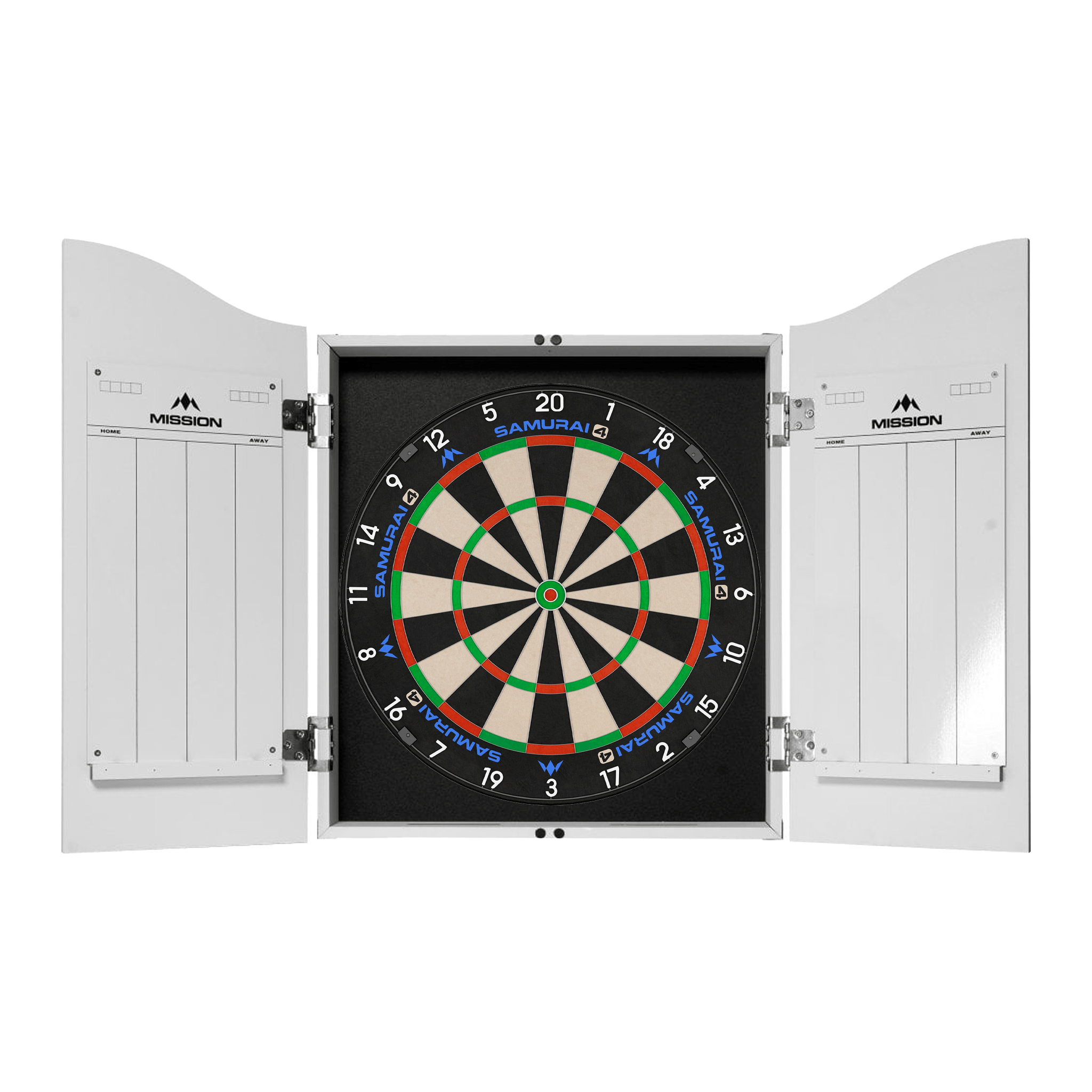 Mission Samurai 4 Dartboard & Cabinet Bundle Boards