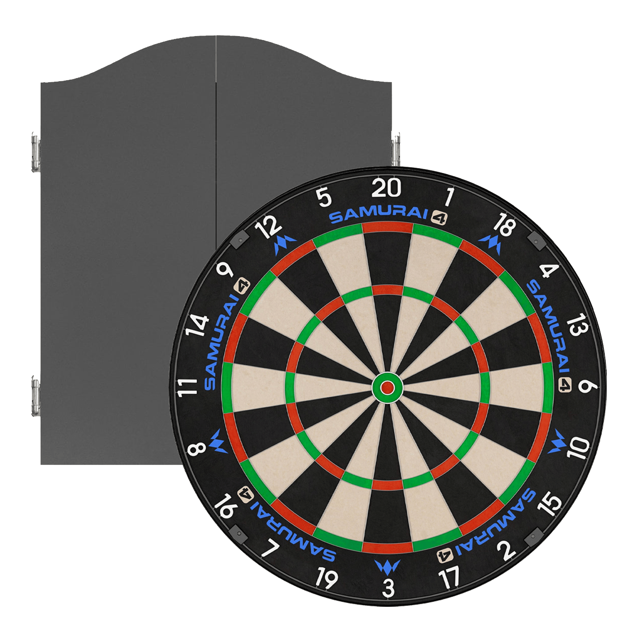 Mission Samurai 4 Dartboard & Cabinet Bundle Grey Boards