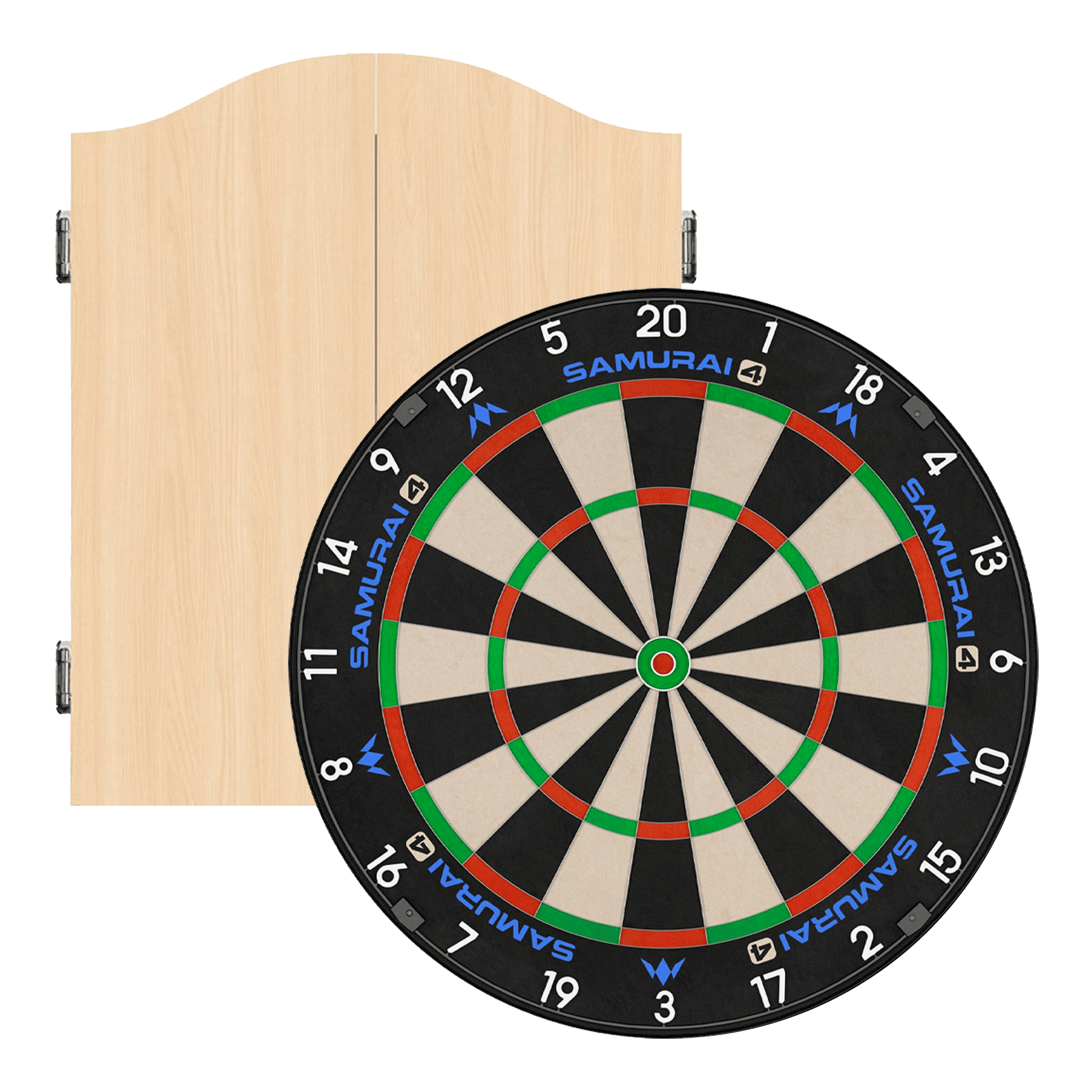 Mission Samurai 4 Dartboard & Cabinet Bundle Light Oak Boards