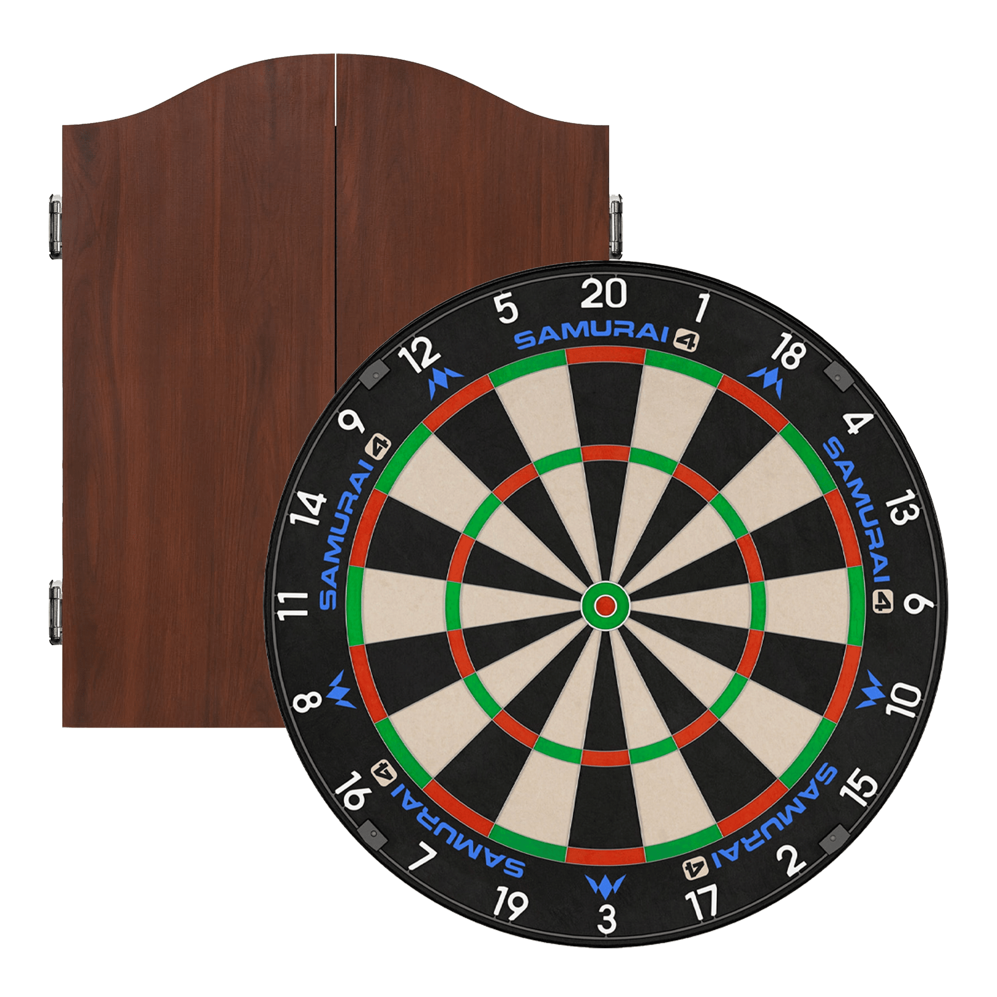 Mission Samurai 4 Dartboard & Cabinet Bundle Sedona Red Boards