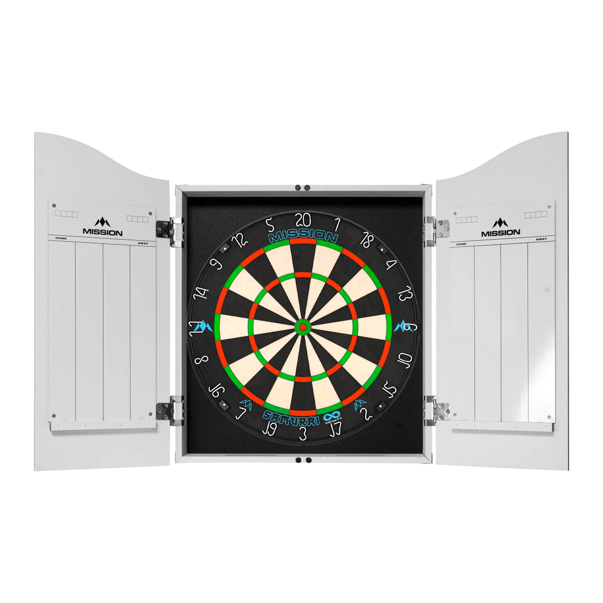 Mission Samurai Infinity Dartboard & Cabinet Bundle Boards
