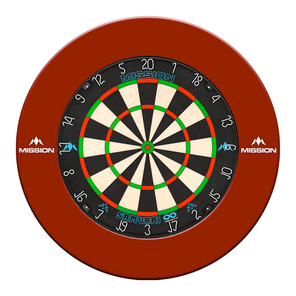 Mission Samurai Infinity Dartboard & Surround Bundle Red Boards
