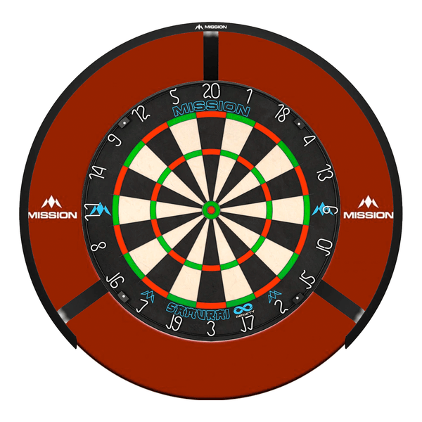 Mission Samurai Infinity Dartboard, Surround & Light Bundle Red / Torus 270 Boards