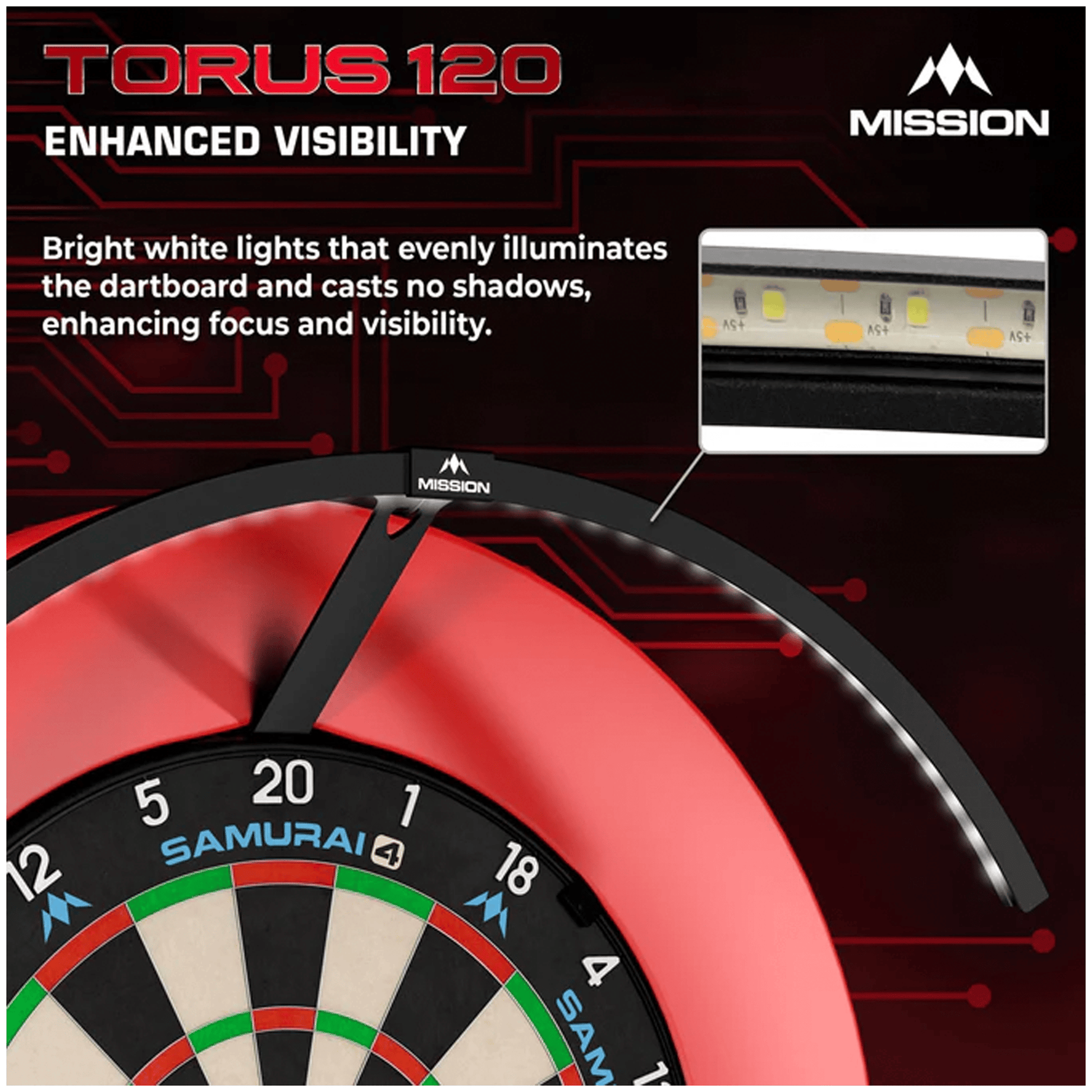 Mission Torus 120 - LED Dartboard Light Boards