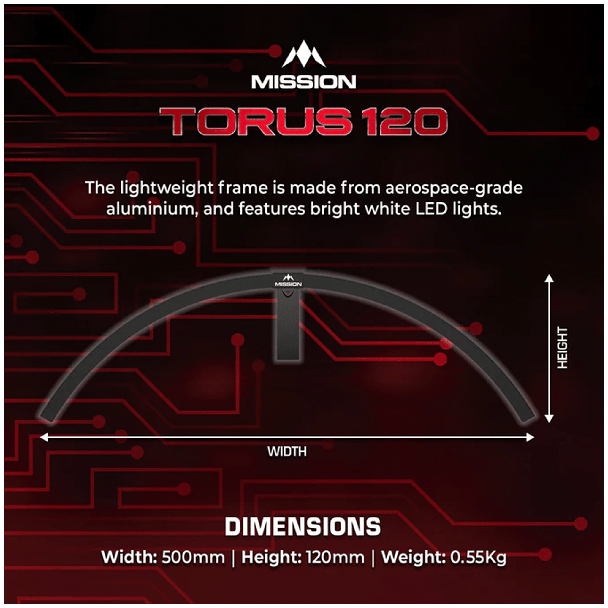 Mission Torus 120 - LED Dartboard Light Boards