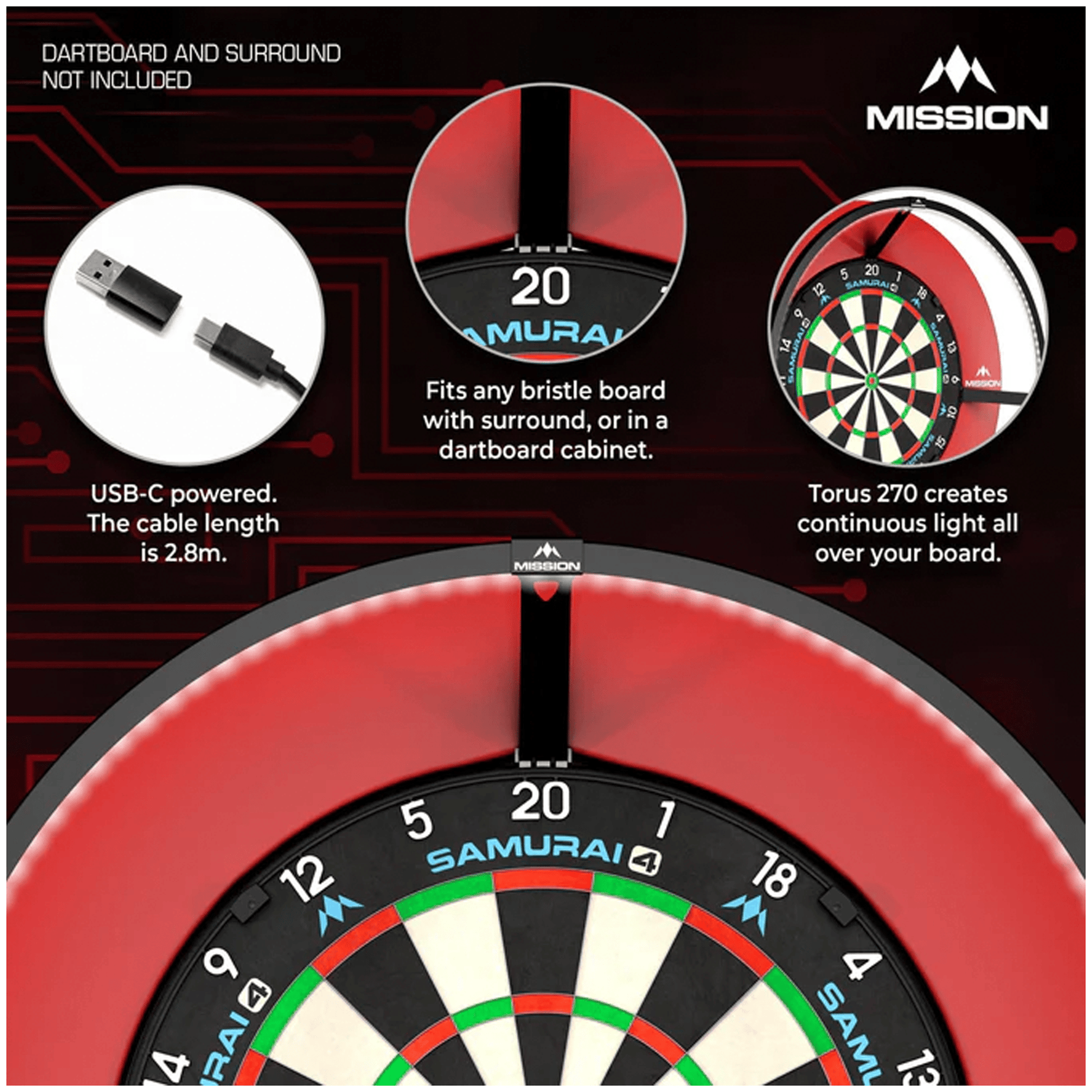 Mission Torus 120 - LED Dartboard Light Boards