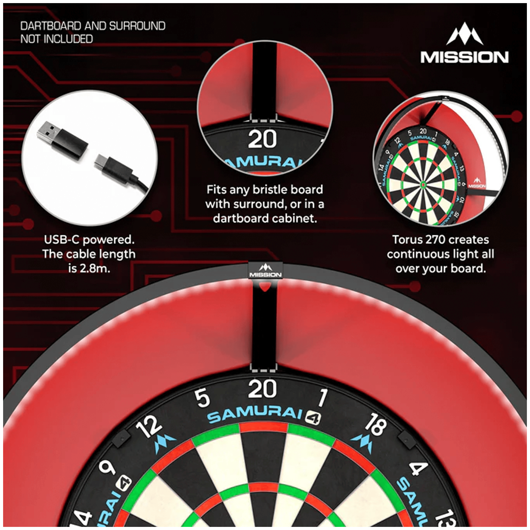 Mission Torus 120 - LED Dartboard Light Boards