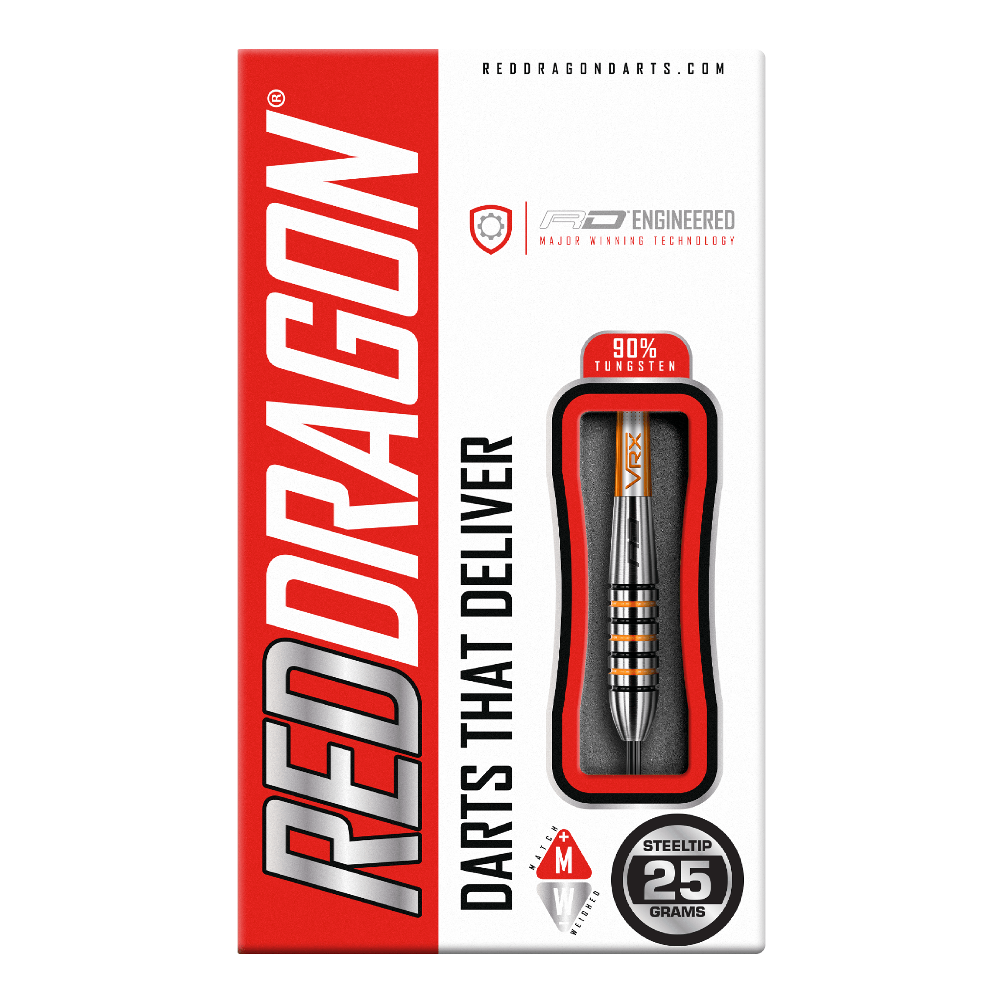 Red Dragon Amberjack 15 - 90% Tungsten Steel Tip Darts 25 Grams Darts