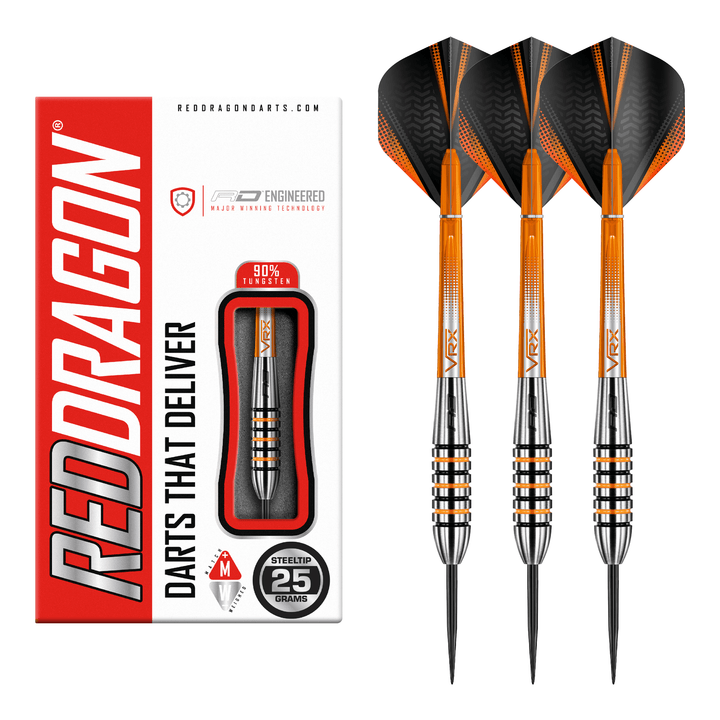 Red Dragon Amberjack 15 - 90% Tungsten Steel Tip Darts 25 Grams Darts
