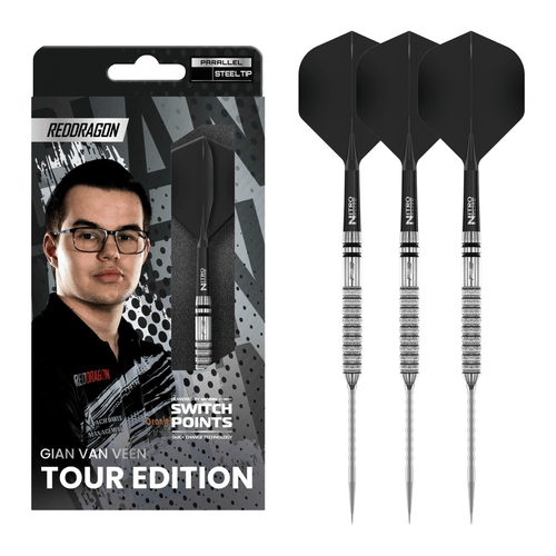Red Dragon Gian Van Veen Tour Edition Switch Point - 90% Tungsten Steel Tip Darts 21 Grams Darts