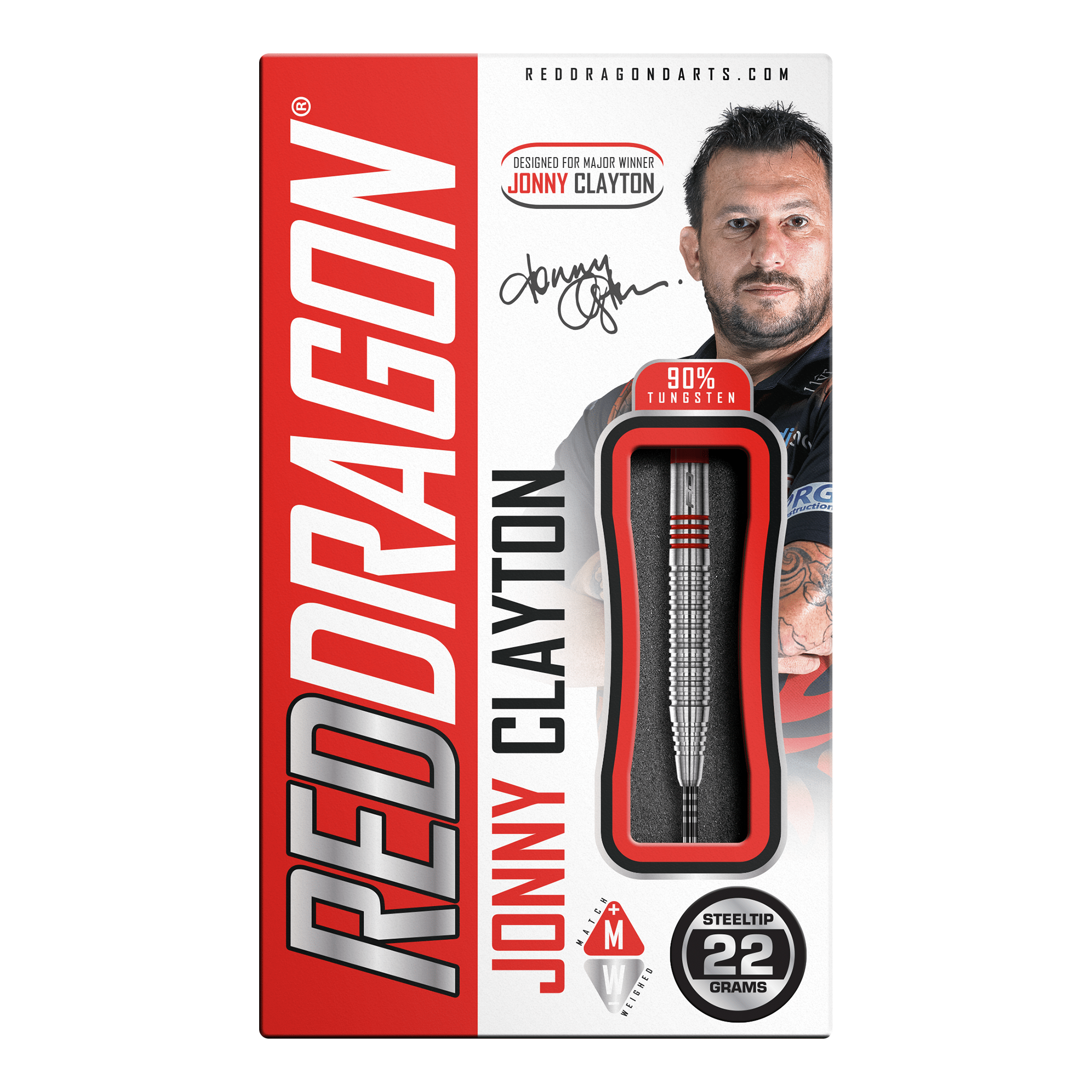 Red Dragon Jonny Clayton Original 2.0 - 90% Tungsten Steel Tip Darts Darts