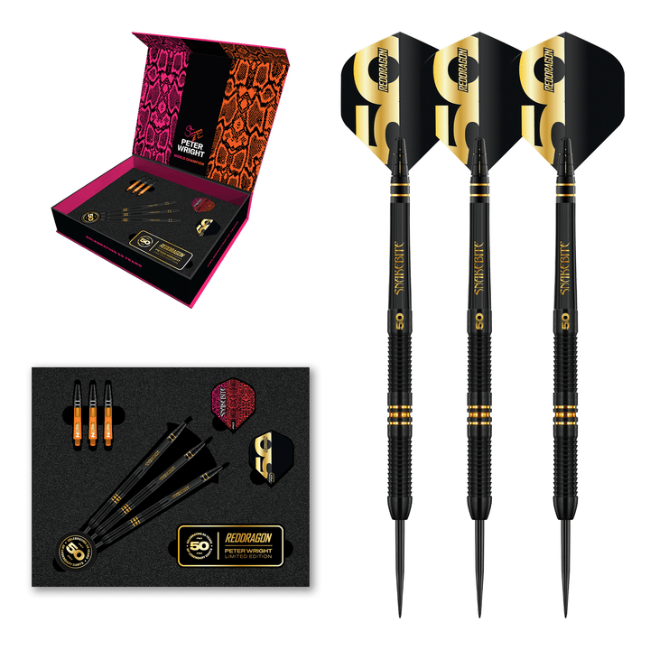 Red Dragon Peter Wright 50 Year Player Limited Edition - 90% Tungsten Steel Tip Darts 21 Grams Darts