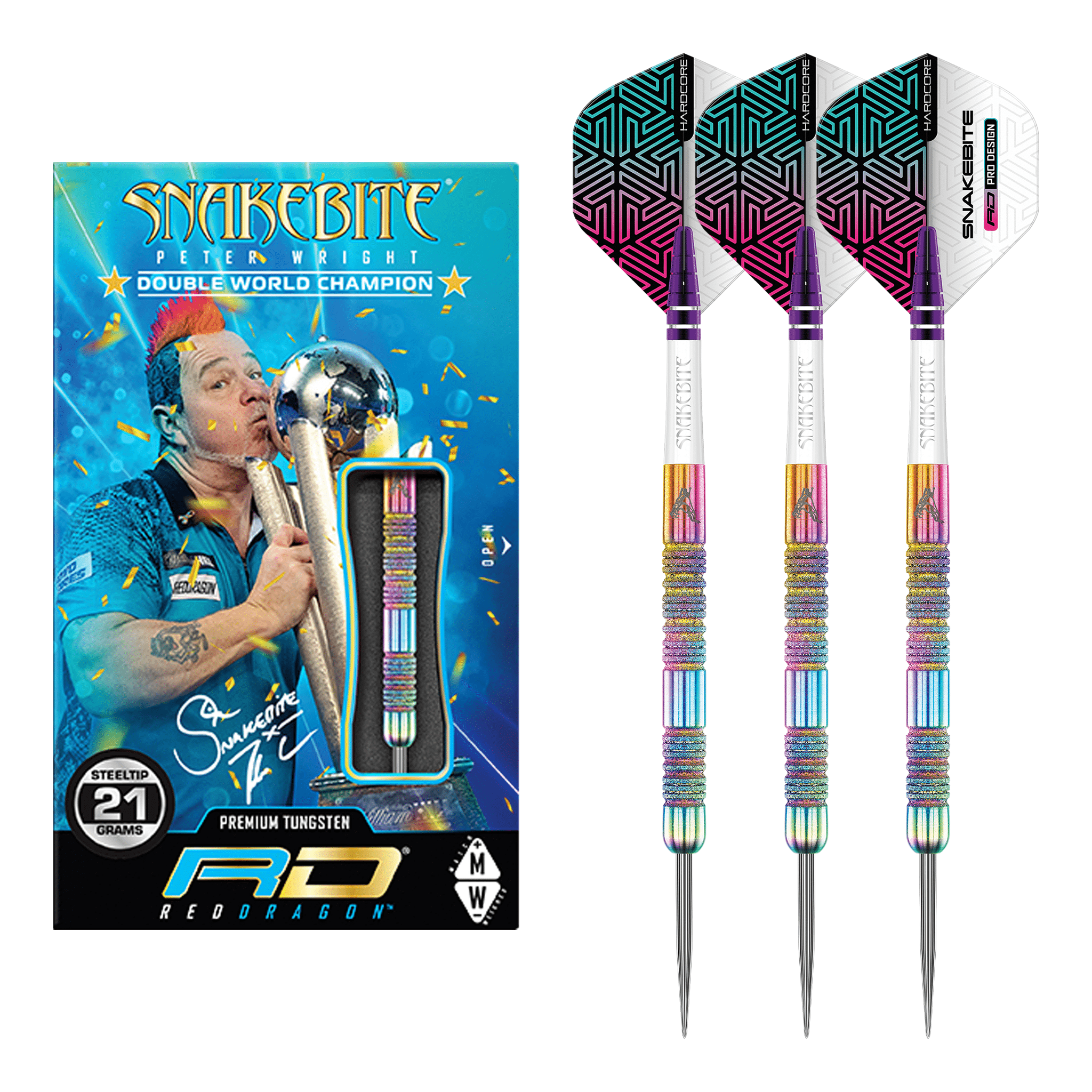Red Dragon Peter Wright Diamond Fusion Spectron Special Edition - 90% Tungsten Steel Tip Darts 21 Grams Darts