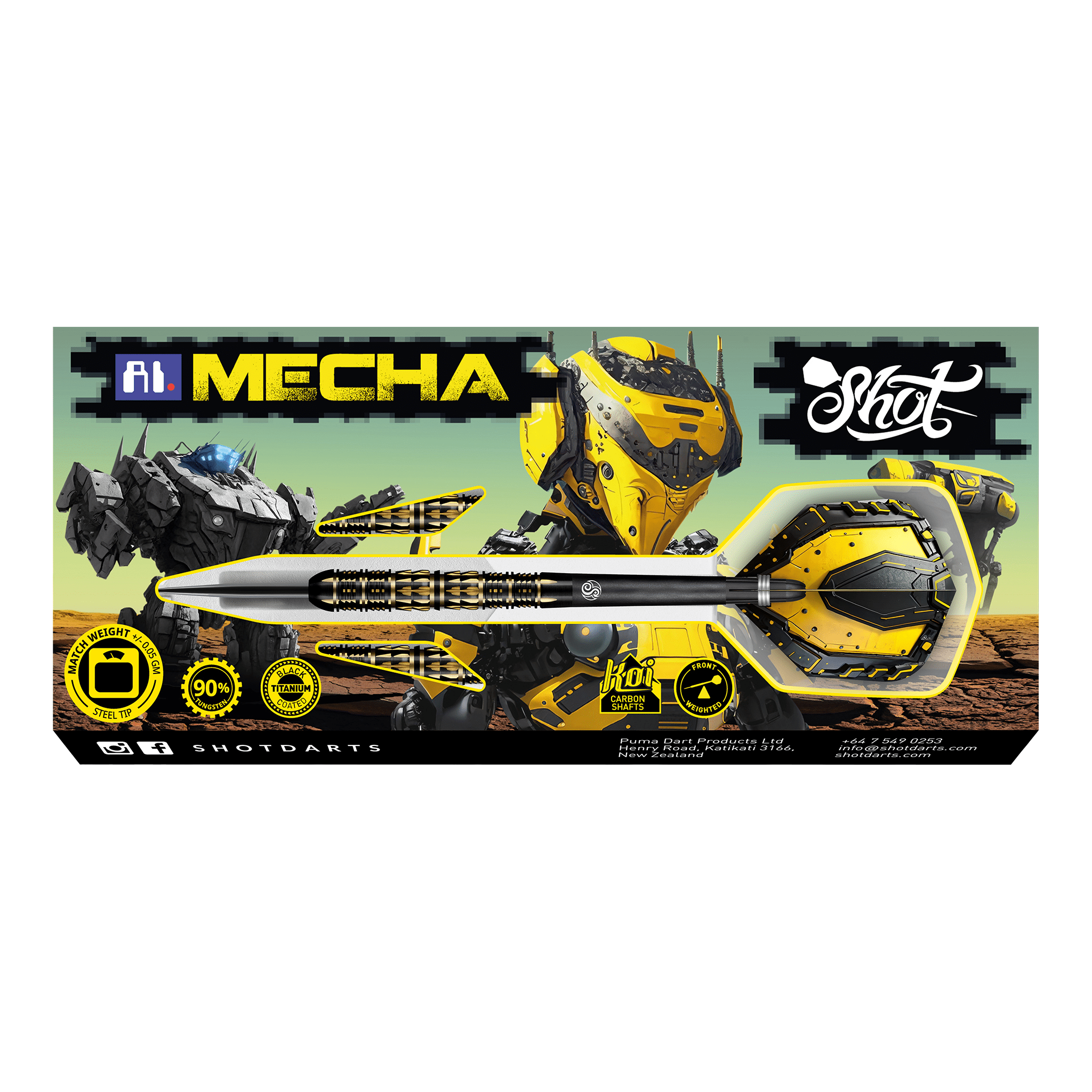 Shot AI Mecha - 90% Tungsten Steel Tip Darts Darts