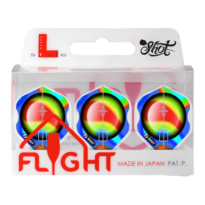 Shot AI Mimic - Moulded Dart Flights L-Style / Rainbow Flights