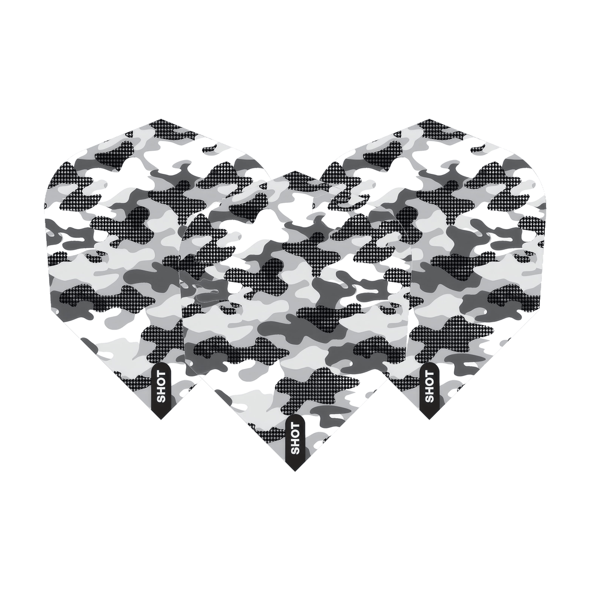 Shot Arctic Camo White - Dart Flights No. 6 / White Dart Flights