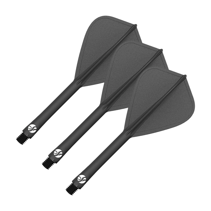 Shot Flight Deck - All In One Flight & Shaft Kite / Short (19.2mm) / Black Flights & Shafts