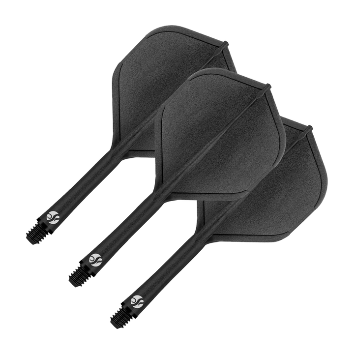 Shot Flight Deck - All In One Moulded Dart Shafts Standard / Short (19.2mm) / Black Shafts
