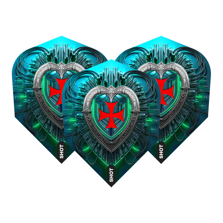 Shot Future Knights Dreadheart - Dart Flights Small Standard / Green Flights & Shafts