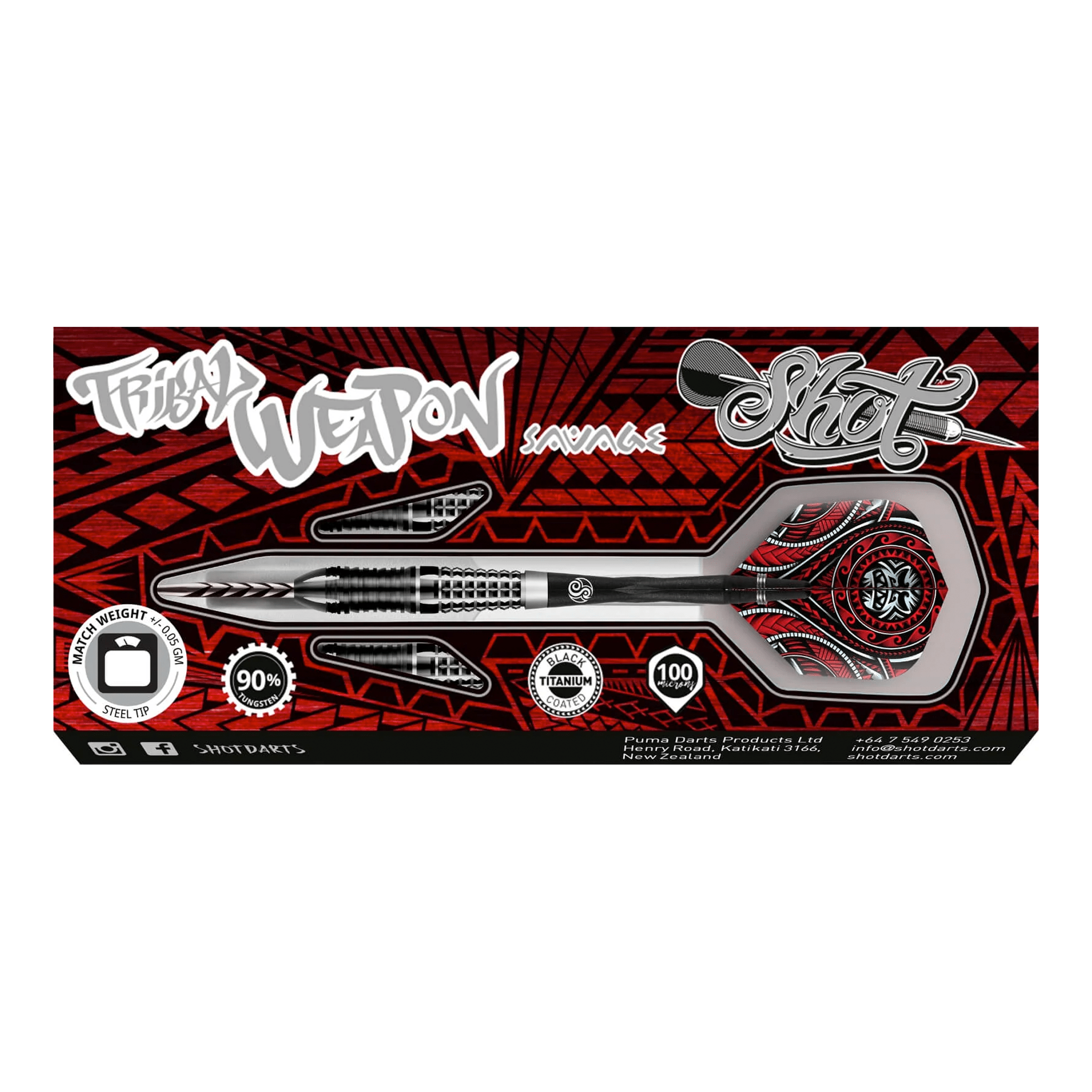 Shot Tribal Weapon Savage - 90% Tungsten Steel Tip Darts Darts