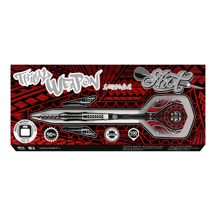 Shot Tribal Weapon Savage - 90% Tungsten Steel Tip Darts Darts