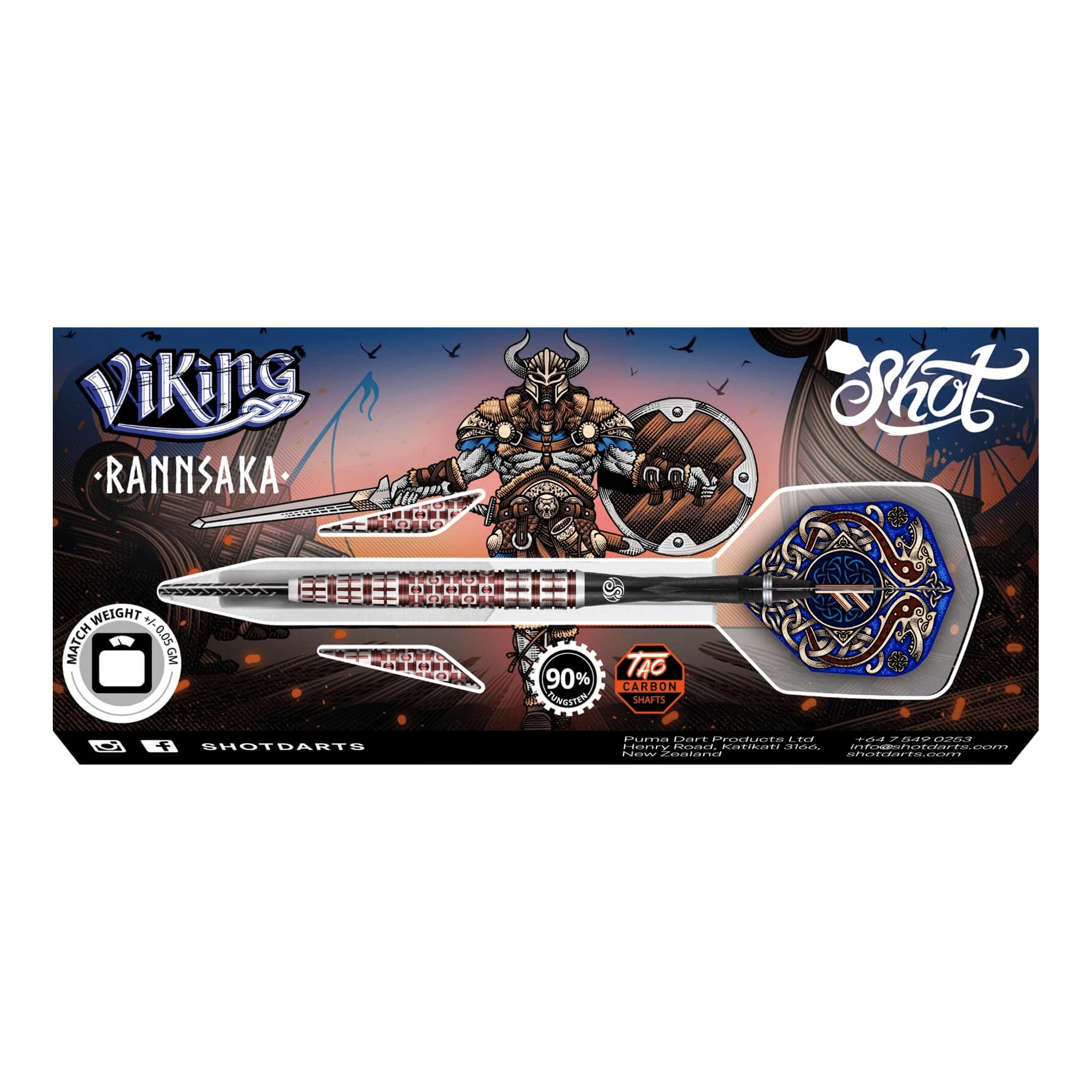 Shot Viking Rannsaka - 90% Tungsten Steel Tip Darts Darts